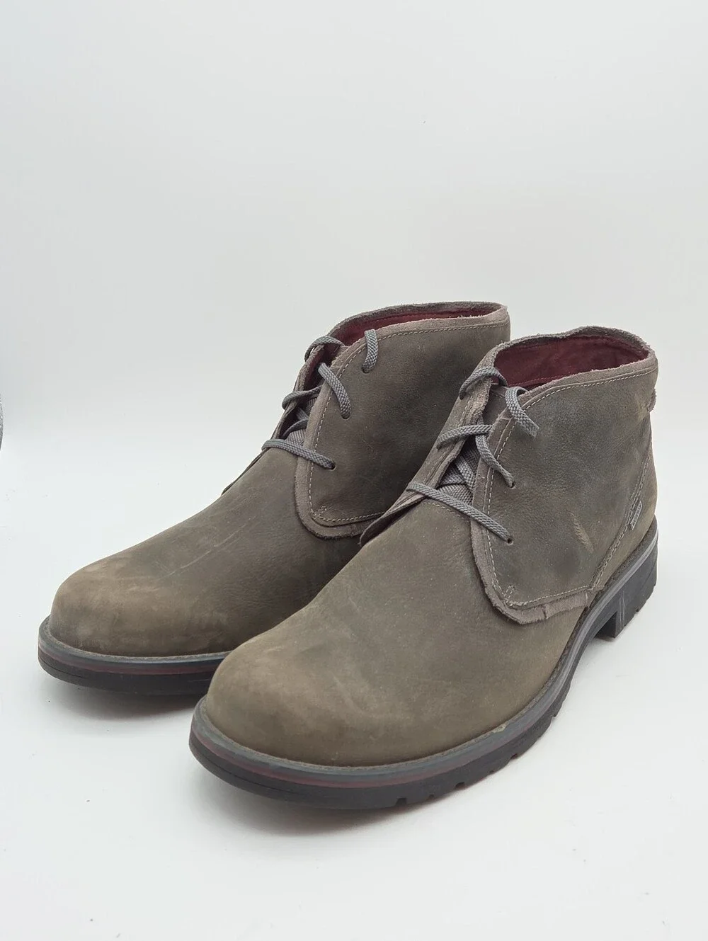 Clarks Morris Peak Waterproof Boots Gray Brown Leather Chukka Men’s Size 13